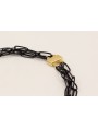 Collar 4 vueltas de cadena eslabón negro y cadena 