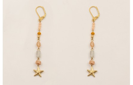 Pendientes ACERO INOXIDABLE semipreciosas engarzad