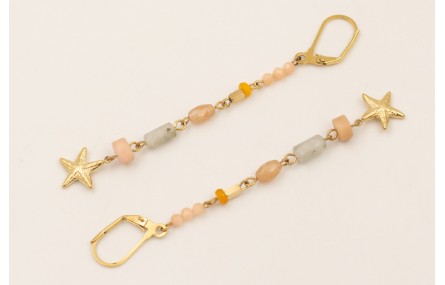 Pendientes ACERO INOXIDABLE semipreciosas engarzad