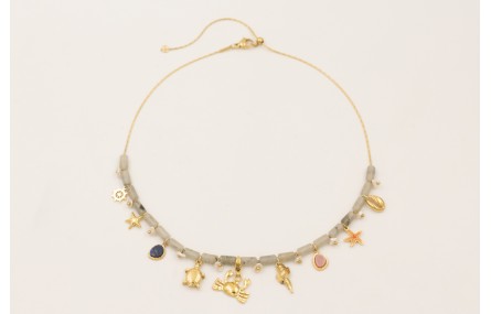 Collar cadena cordón ACERO INOXIDABLE con tubos pi