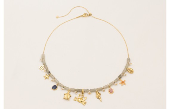 Collar cadena cordón ACERO INOXIDABLE con tubos pi