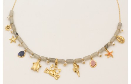 Collar cadena cordón ACERO INOXIDABLE con tubos pi