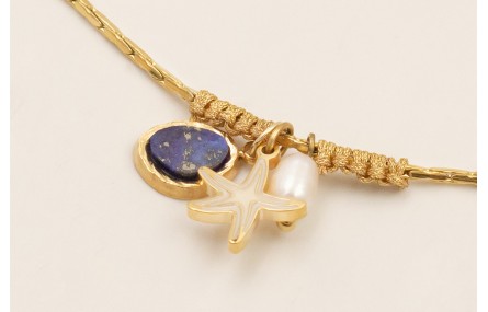 Pulsera cadena cordón ACERO INOXIDABLE con medio n