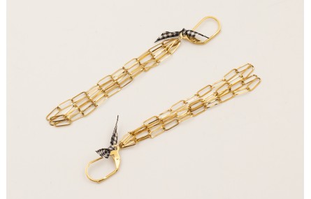 Pendientes ACERO INOXIDABLE cierre alargado, lazad