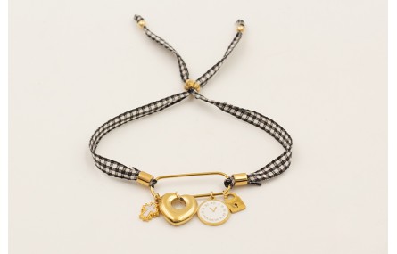 Pulsera ACERO INOXIDABLE eslabón alargado, colgant