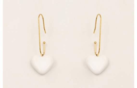 Pendientes ACERO INOXIDABLE gancho alargado bolita