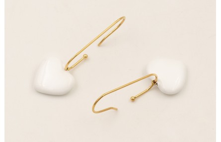 Pendientes ACERO INOXIDABLE gancho alargado bolita