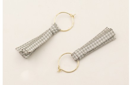 Pendientes ACERO INOXIDABLE aro pequeño con fleco