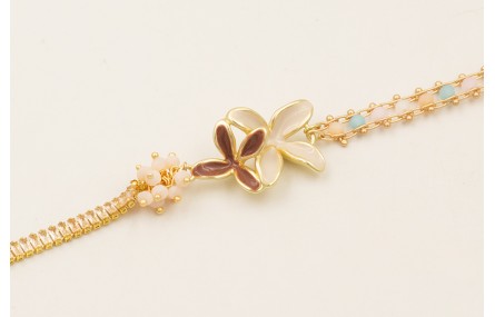 Pulsera cadena strass rectangular cristal, burruño