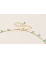 Collar cadena cristales turquesas con colgante flo