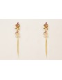 Pendientes flores esmaltadas marron, beige, carden