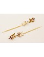 Pendientes flores esmaltadas marron, beige, carden