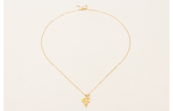 Collar cadena eslabón pequeño con colgante hoja to