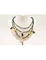 Collar 3 vueltas abalorios y miyukis negros con co