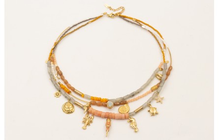 Collar irregular ACERO INOXIDABLE 3 vueltas con se