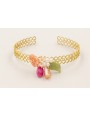 Pulsera rigida labrada dorada mate con burruño per