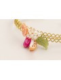 Pulsera rigida labrada dorada mate con burruño per