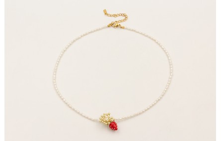 Collar cierre acero inoxidable con perlas naturale