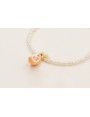 Pulsera con perlas naturales, colgante gajo naranj