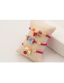 Pulsera cordón preparado para pulsera fucsia, flor