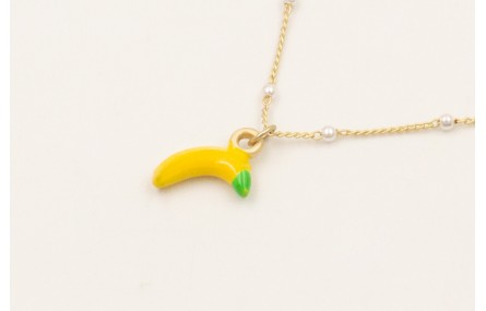 Solitario cadena perlas intercaladas con colgante 