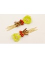 Pendientes flor 2 capas esmaltado lima, burruños o