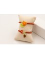 Pulsera cordón color oxido con centro flor resina 