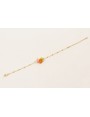 Pulsera cadena esmaltes ocre con gota naranja,burr