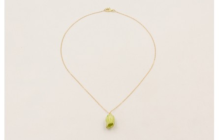 Solitario cadena eslabón pequeño dorado con colgan