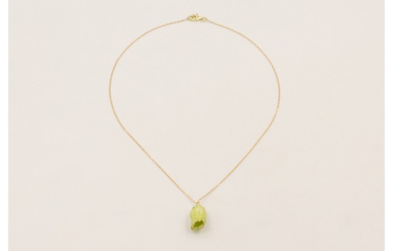 Solitario cadena eslabón pequeño dorado con colgan