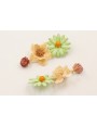 Pendientes flor grande esmaltada verde con flor na