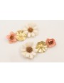 Pendientes flor natural resina grande blanca con f