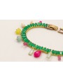 Pulsera strass rectangular color verde con colgant