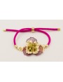 Pulsera cordón preparado para pulsera fucsia con c