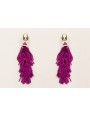 Pendientes fleco abalorio purpura con facetadas fa