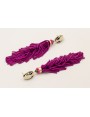Pendientes fleco abalorio purpura con facetadas fa