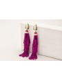Pendientes fleco abalorio purpura con facetadas fa