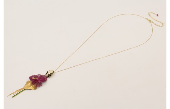 Collar cadena pequeña dorada con cabeza de serpien