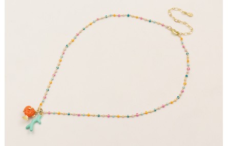 Collar cadena micro esmaltes colores con colgante 