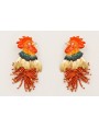 Pendientes gallo esmaltado con campanilla plana do