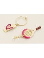 Pendiente aro ACERO INOXIDABLE con colgante raquet