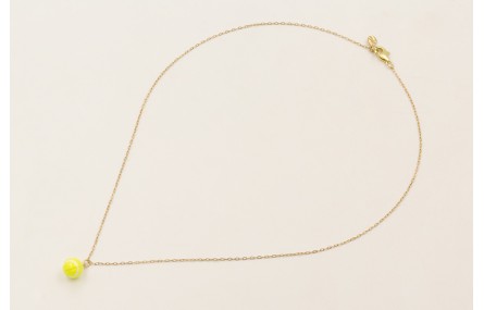 Solitario cadena eslabón pequeño dorado con colgan