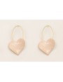 Pendientes herradura grande con corazones esmaltad
