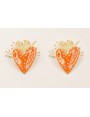 Pendientes corazón esmaltado naranja motas turques