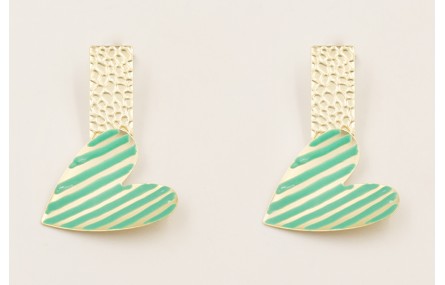 Pendientes perno rectangular relieve reptil y colg