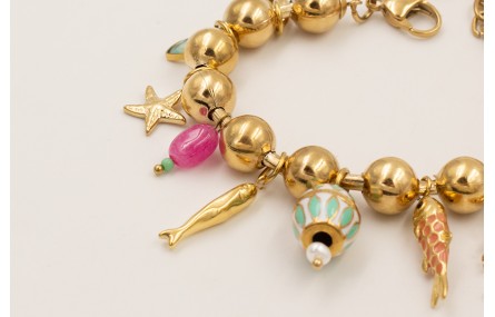 Pulsera completa ACERO INOXIDABLE bolas grandes co