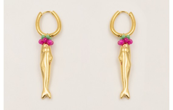 Pendientes aro cerrado ACERO INOXIDABLE con colgan