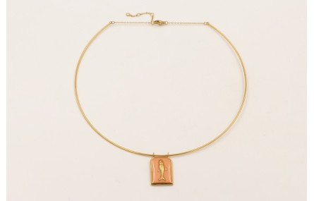 Collar rigido ACERO INOXIDABLE con colgante chapa 