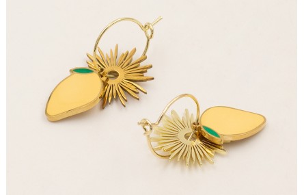 Pendientes aro pequeño ACERO INOXIDABLE con colgan