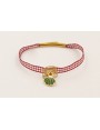 Pulsera lazo vichy burdeos con cierre tubo, centro